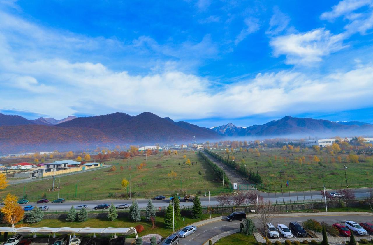 Gabala Garden Hotel Exterior photo View of the airport from the north